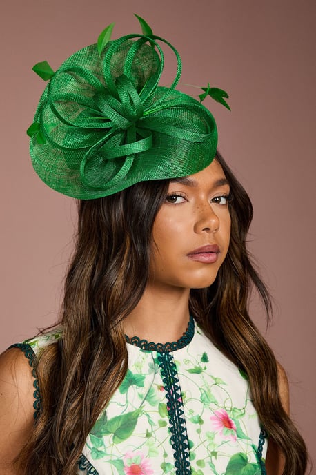 Loop And Feather Upturn Disc Fascinator - Image 2