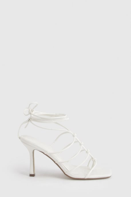 Square Toe Strappy Caged Detail High Heel - Image 3