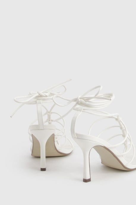 Square Toe Strappy Caged Detail High Heel - Image 4