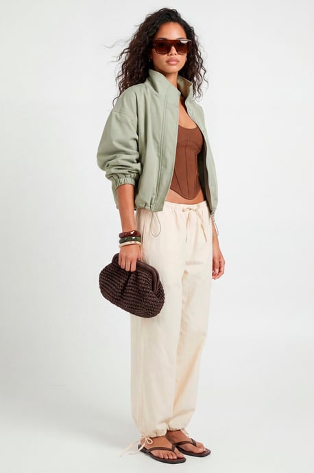 Funnel Neck Bomber Jacket - Image 3