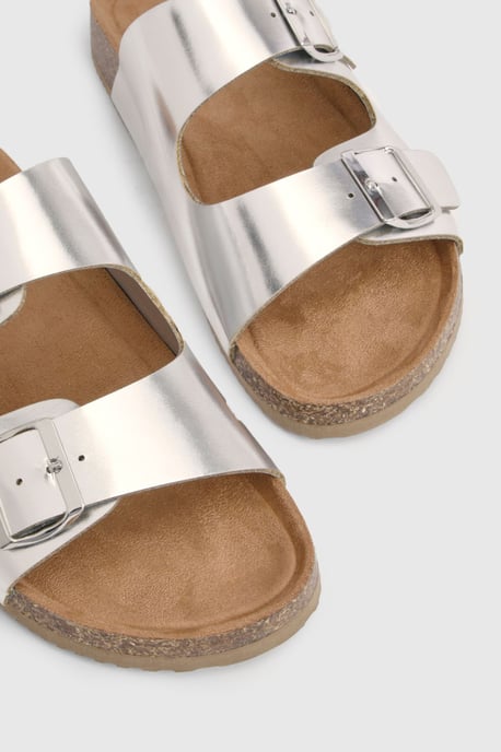 Double Buckle Footbed Sliders - Image 5
