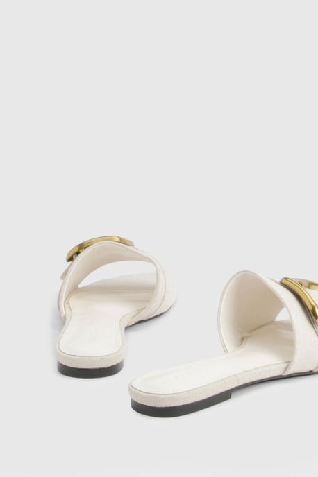 Gold Buckle Detail PU Slider - Image 4