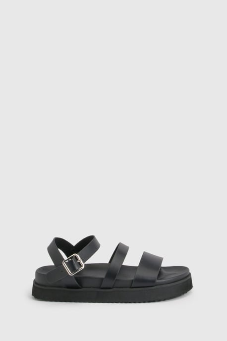 Wide Fit Double Strap Platform Sliders - Image 2