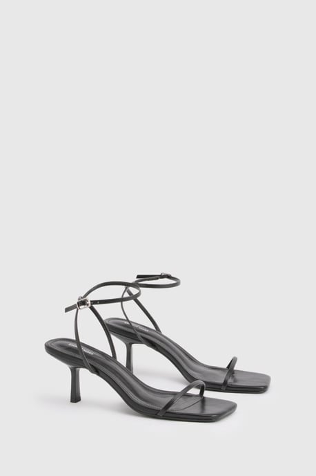 Square Toe 2 Part Mid High Heels - Image 2
