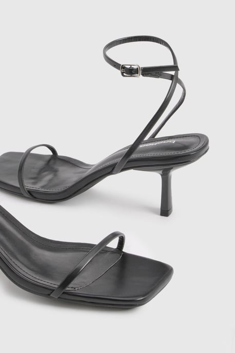 Square Toe 2 Part Mid High Heels - Image 6