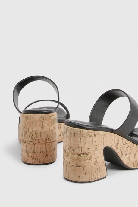 Wide Fit Cork Double Strap Platform - Image 4