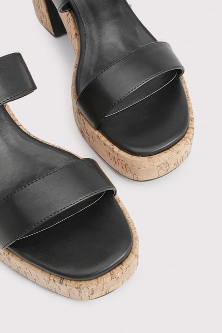 Wide Fit Cork Double Strap Platform - Image 5