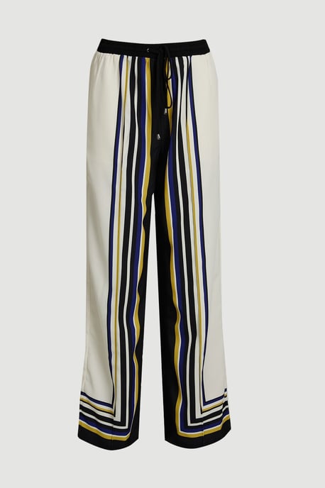 Contrast Stripe Twill Woven Wide Leg Trouser - Image 2