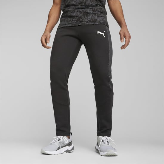 Mens Evostripe Drycell Sweatpants Tracksuit Bottoms in Black - Image 1