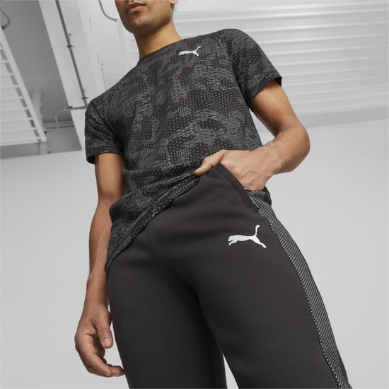 Mens Evostripe Drycell Sweatpants Tracksuit Bottoms in Black - Image 4
