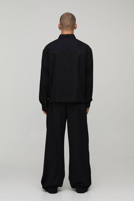 Oversized Boxy Linen Blend Shirt - Image 2