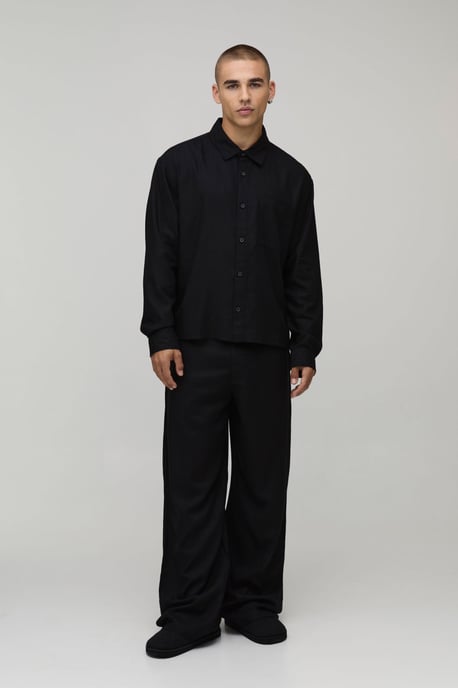 Oversized Boxy Linen Blend Shirt - Image 4