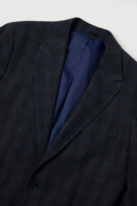 Navy Check Tailored Fit Blazer - Image 2