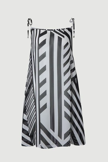 Viscose Georgette Mono Stripe Beach Skirt - Image 2