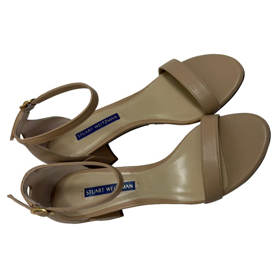 Stuart Weitzman Nudist Block Sandals in Beige Leather - Image 5