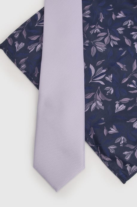 Purple Tie and Floral Pocket Square - Image 3