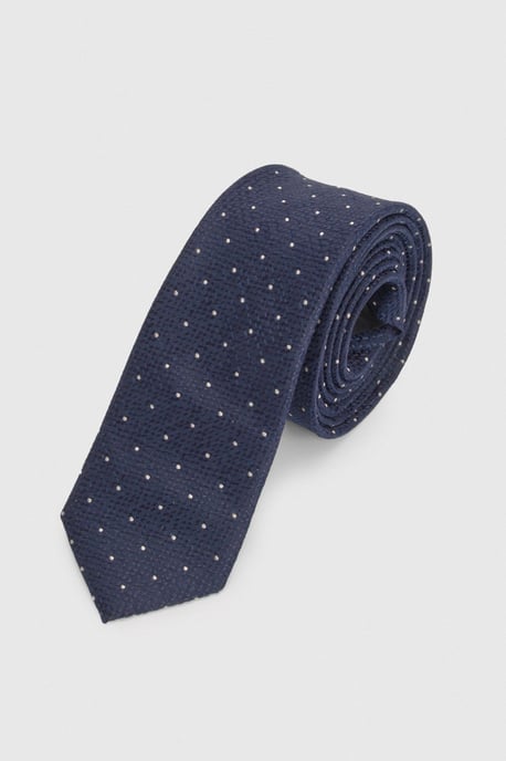 Navy Polka Dot Tie - Image 1