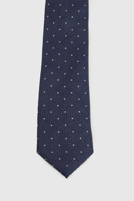 Navy Polka Dot Tie - Image 3