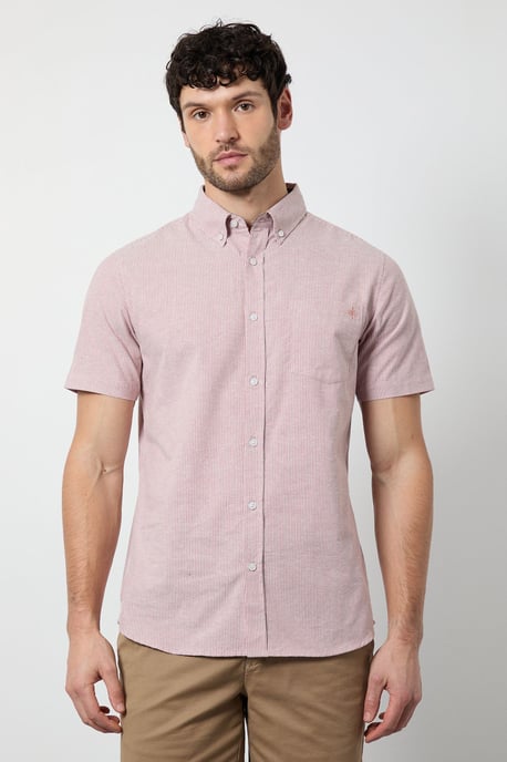 Pink Fine Stripe Short Sleeve Shirt - Image 1