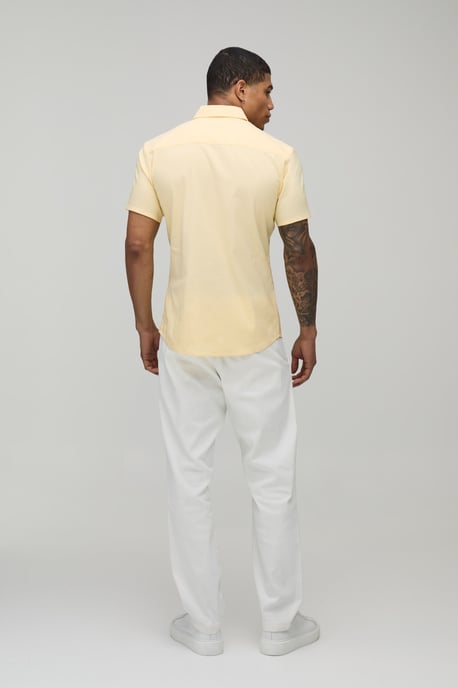 Slim Fit Short Sleeve Cotton Shirt - Image 2