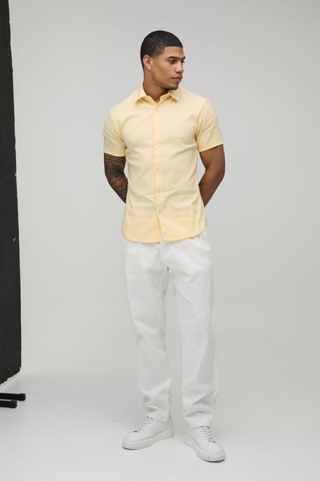 Slim Fit Short Sleeve Cotton Shirt - Image 4