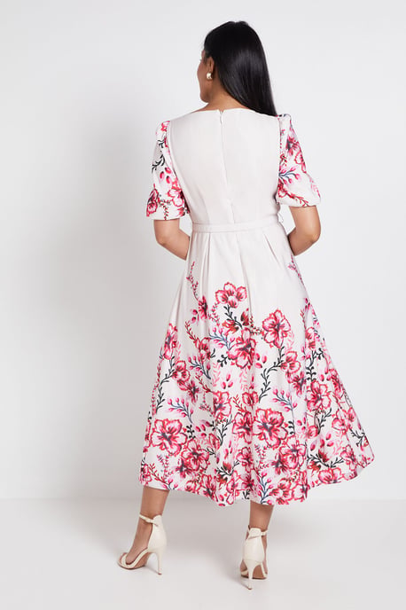 Petite Floral Ottoman Twist Midi Dress - Image 3