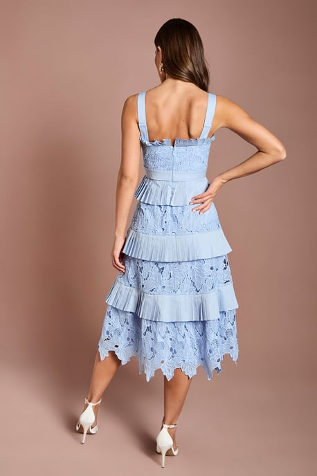 Lace Tiered Detail Strappy Midi Dress - Image 3