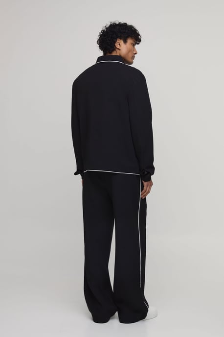 Tall Tailored Zip Up Contrast Piping Co-ord Harrington Jacket - Image 3