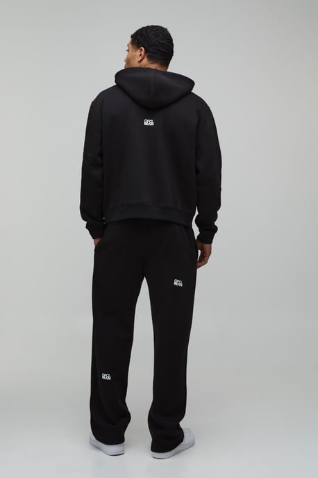 Oversized Boxy Logo Graphic Zip Through Hooded Tracksuit - Image 2