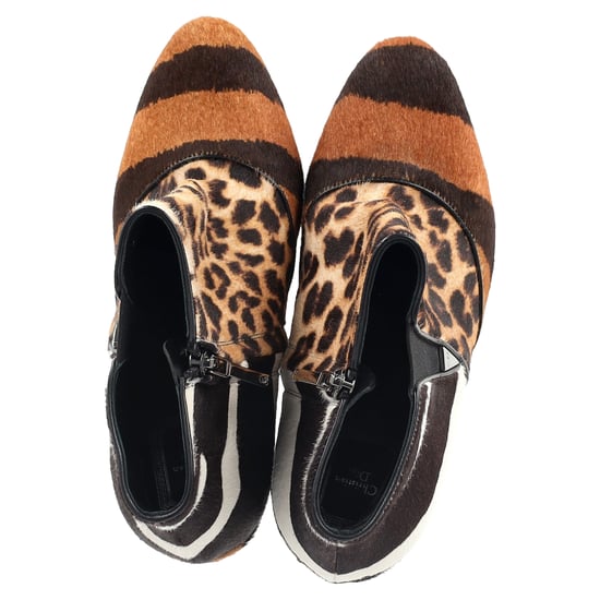 Dior Delta Animal-Print Wedge Ankle Boots in Brown Pony Hair - Image 3