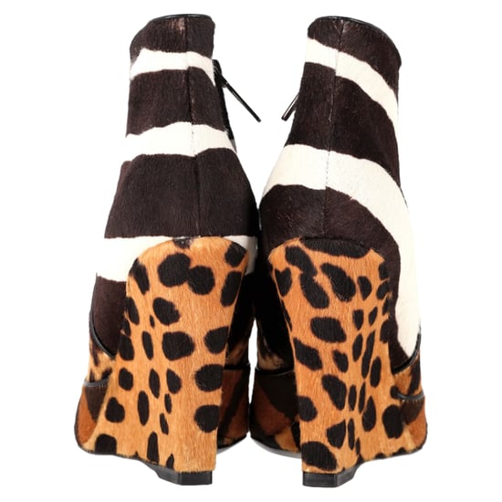 Dior Delta Animal-Print Wedge Ankle Boots in Brown Pony Hair - Image 5