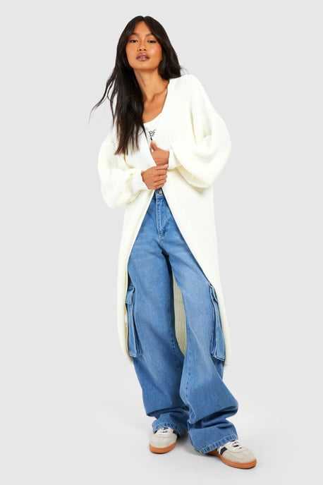 Oversized Balloon Sleeve Cardigan - Image 1