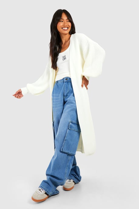 Oversized Balloon Sleeve Cardigan - Image 3