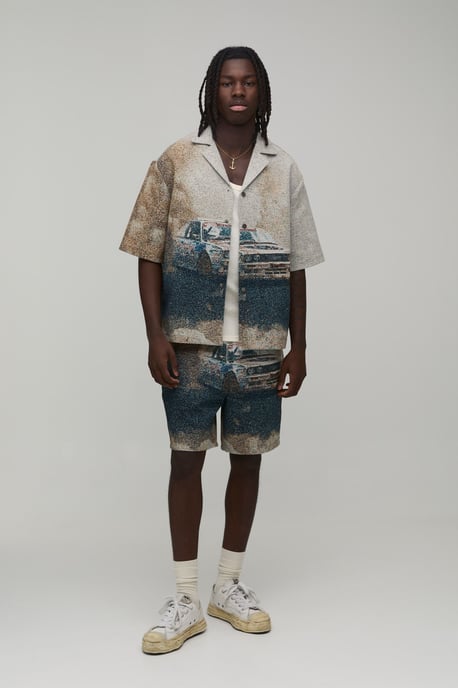 Relaxed Fit Car Tapestry Shorts - Image 3