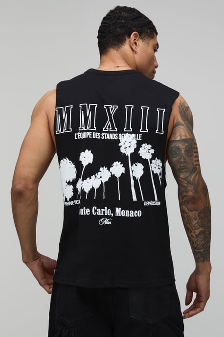 Black Regular Palm Graphic Tank - Image 1