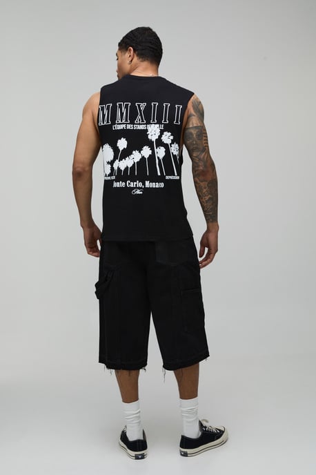 Black Regular Palm Graphic Tank - Image 2