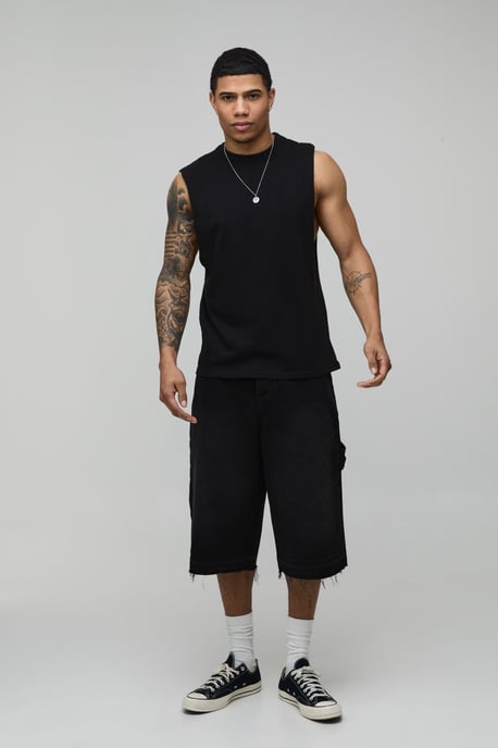 Black Regular Palm Graphic Tank - Image 4