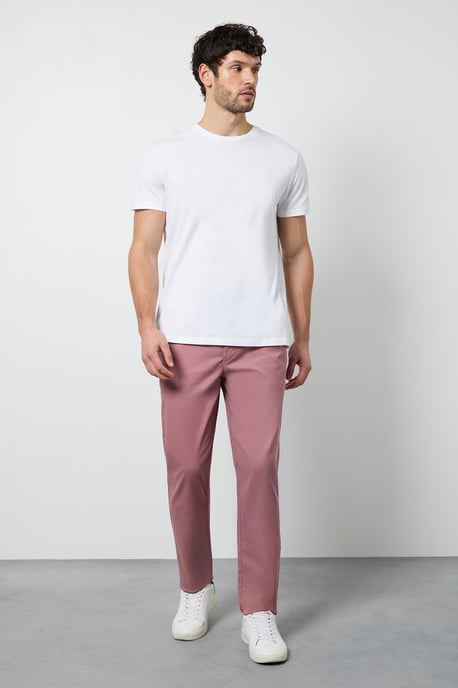 Pink Slim Fit Chino Trousers - Image 1