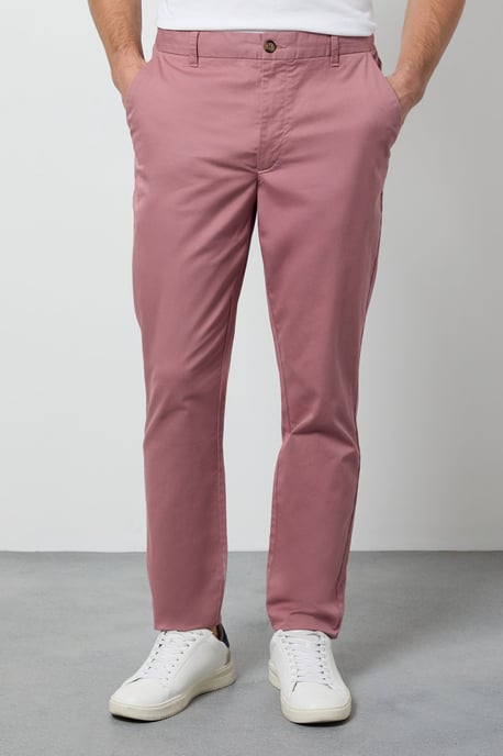 Pink Slim Fit Chino Trousers - Image 2