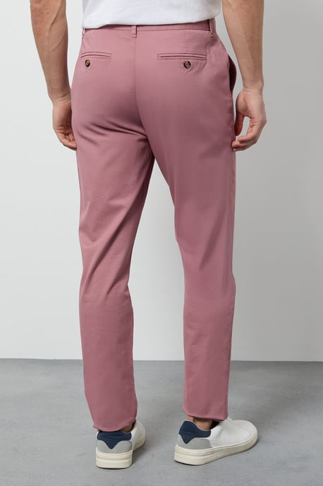 Pink Slim Fit Chino Trousers - Image 3