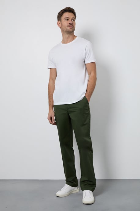Dark Green Premium Chino Trousers - Image 4