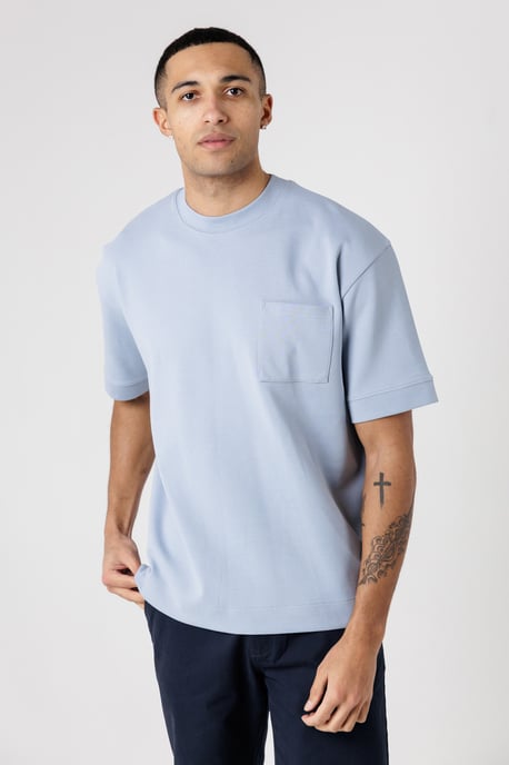 Blue Heavy Duty T-Shirt With Chest Pocket - Image 3