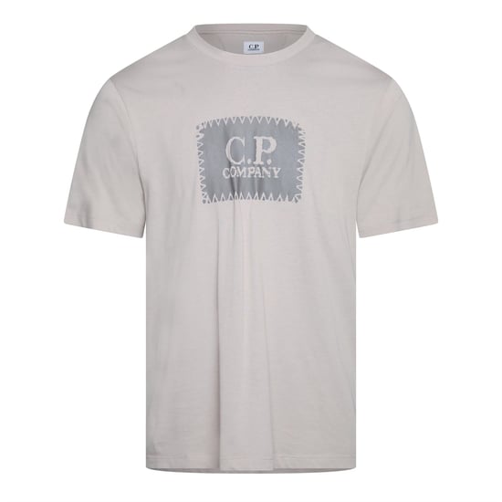 Men's C.P. Company 30/1 Jersey Logo Label T-Shirt in Beige - Image 1