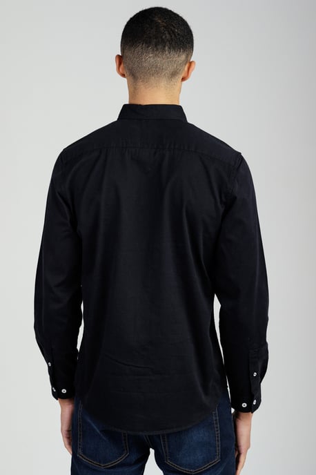 Black Cotton Oxford Long Sleeve Shirt - Image 2