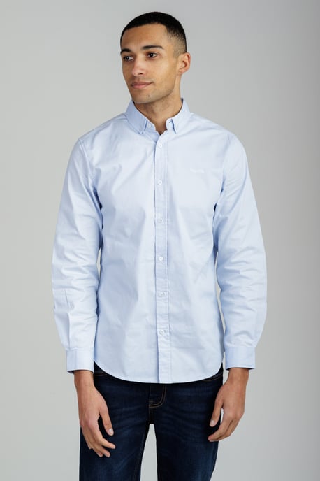 Light Blue Cotton Oxford Long Sleeve Shirt - Image 1
