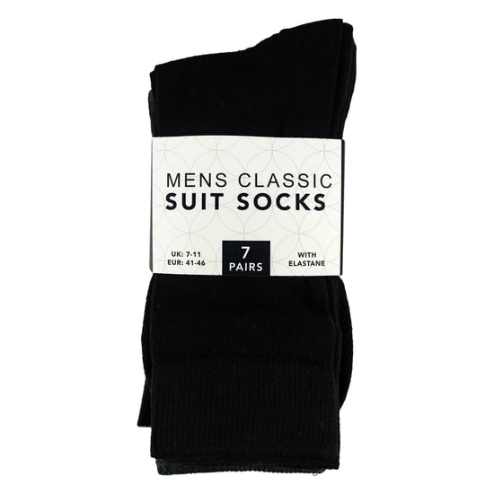 7 Pack Mens Classic Suit Socks - Soft Breathable Plain Dress Socks - Image 2
