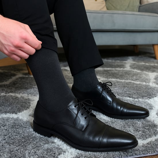 7 Pack Mens Classic Suit Socks - Soft Breathable Plain Dress Socks - Image 5