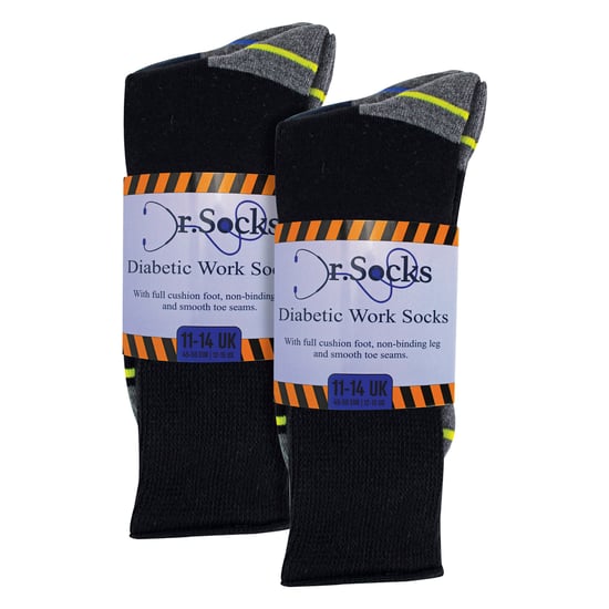 Multipack Mens Diabetic Work Socks | Non Elastic Breathable Diabetic Socks - Image 2