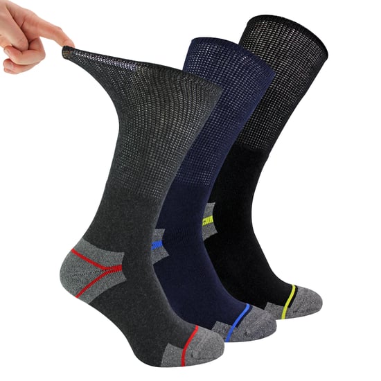 Multipack Mens Diabetic Work Socks | Non Elastic Breathable Diabetic Socks - Image 1