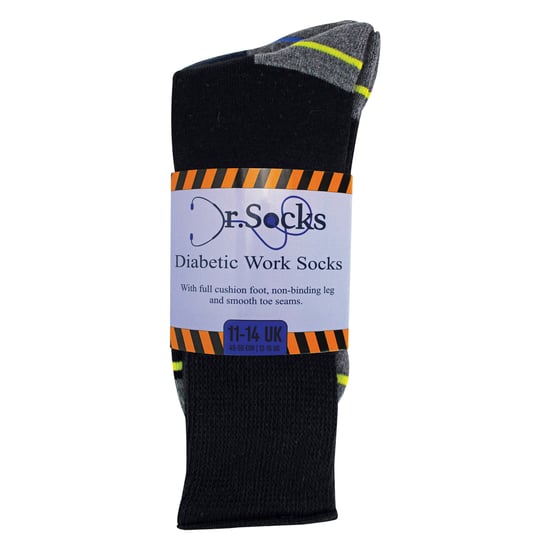 Multipack Mens Diabetic Work Socks | Non Elastic Breathable Diabetic Socks - Image 2